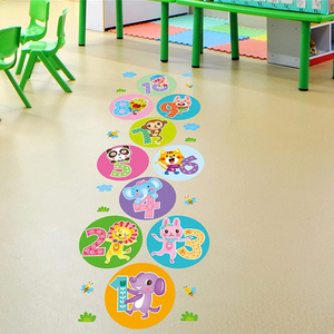 Custom Creative Cartoon Lattice Floor Decals For Kids Number Hopscotch Game Floor Stickers DIY Game Wall Decal