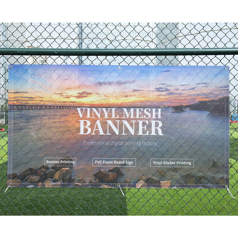 Outdoor Hanging Advertising Pvc Mesh Banner Full Color Digital Printing Banners