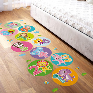 PVC Floor Sticker Wall Decals Colorful Rainbow Puzzle Stickers Vinyl Removable Ground Decor for Kids Bedroom Nursery Classroom