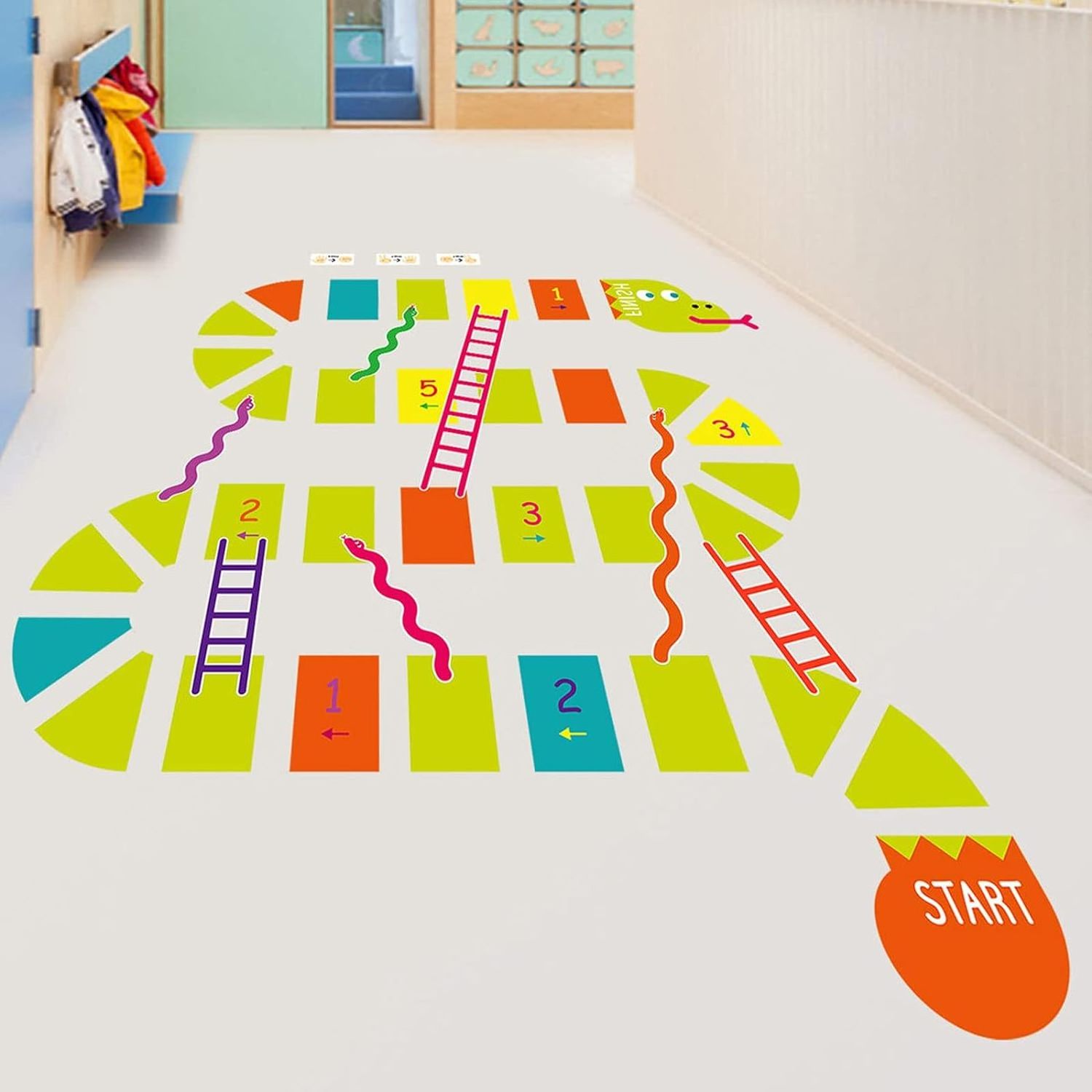 Hot Selling 3d Floor Decals Motivational Hopscotch Game Stickers School Kindergarten Kids Bedroom Nursery Floor Stickers