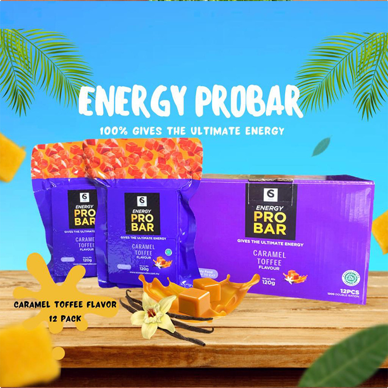 Hot Selling Protein Energy Bar with Caramel Toffee Flavour Calorie-dense Snacks and Support Healthy Weight Management