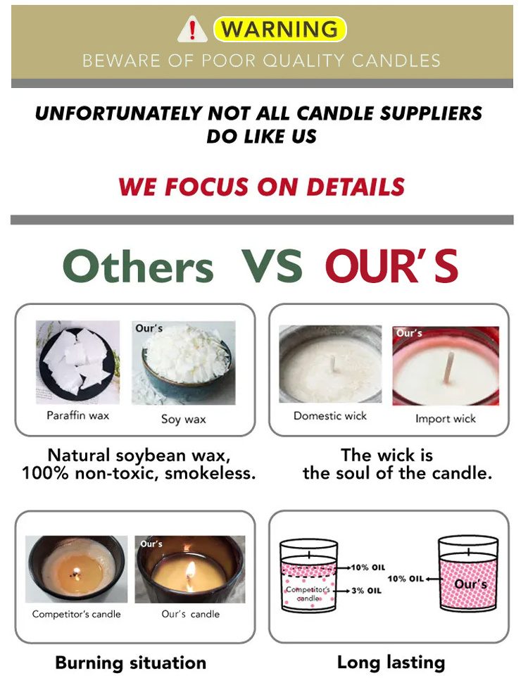 Wholesale  Meditation Diwali Candle Making Bars Customized Logo Luxury  home Glass Jar Scented Soy Wax