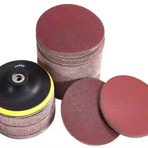 Red Aluminum Oxide sandpaper 3/4/5/6 inch no holes Round sanding disc P40-P1000 grits hook and loop for polishing wood and metal