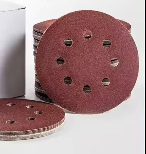 Red Aluminum Oxide sandpaper 3/4/5/6 inch no holes Round sanding disc P40-P1000 grits hook and loop for polishing wood and metal