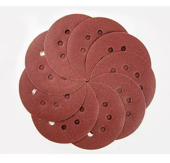 Pex Red Aluminum Oxide sandpaper 3/4/5/6 inch Round sanding disc P40-P1000 grits hook and loop for polishing wood and metal