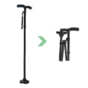 Elderly walking aids  adjustable Folding telescopic walking cane  crutches for assisted walking