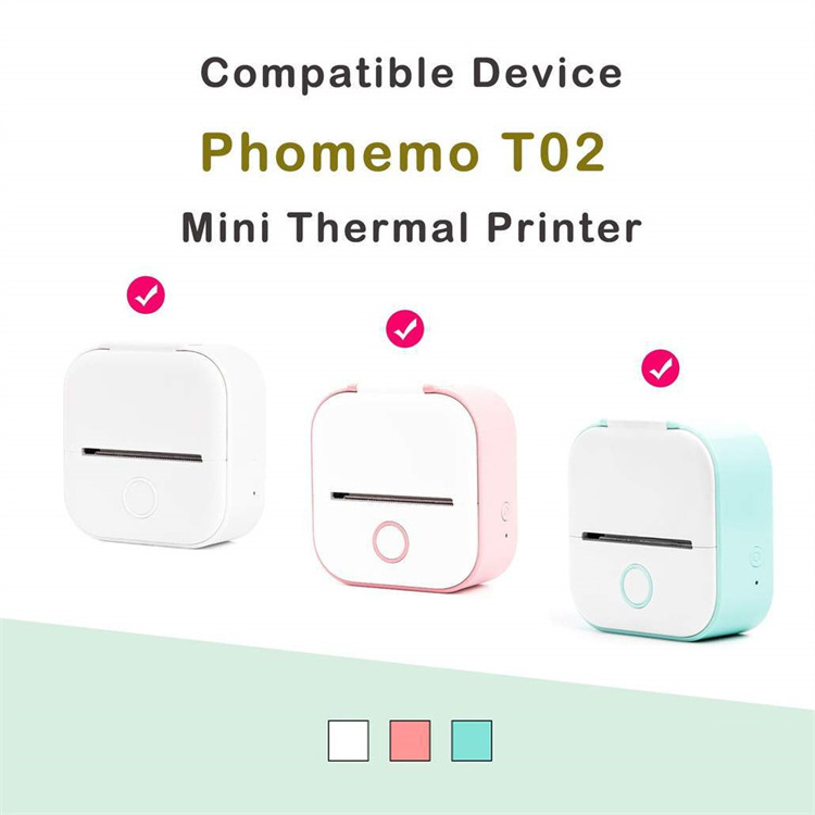 Inkless BT Thermal Printer 203DPI 53mm Label Photo Sticker Printer Wireless Mini Pocket Notes Printer