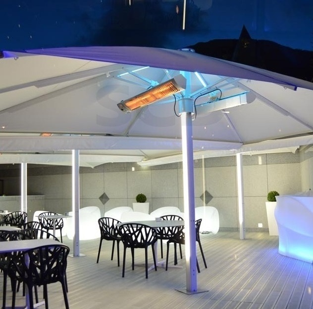 3M 4M 5M 6M Radii Aluminum Alloy Frame Led Garden Patio Outdoor Big Size Commercial UV Sun Umbrella