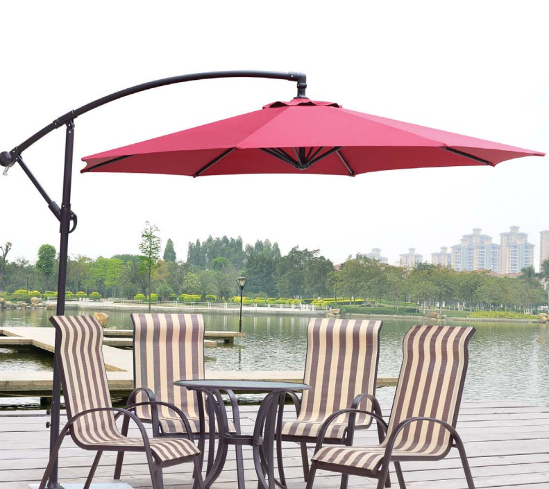 10 FT Iron Outdoor Yard Patio 3M  Cantilever patio umbrellas & bases Banana Parasol Garden Umbrellas  large umbrella outdoor