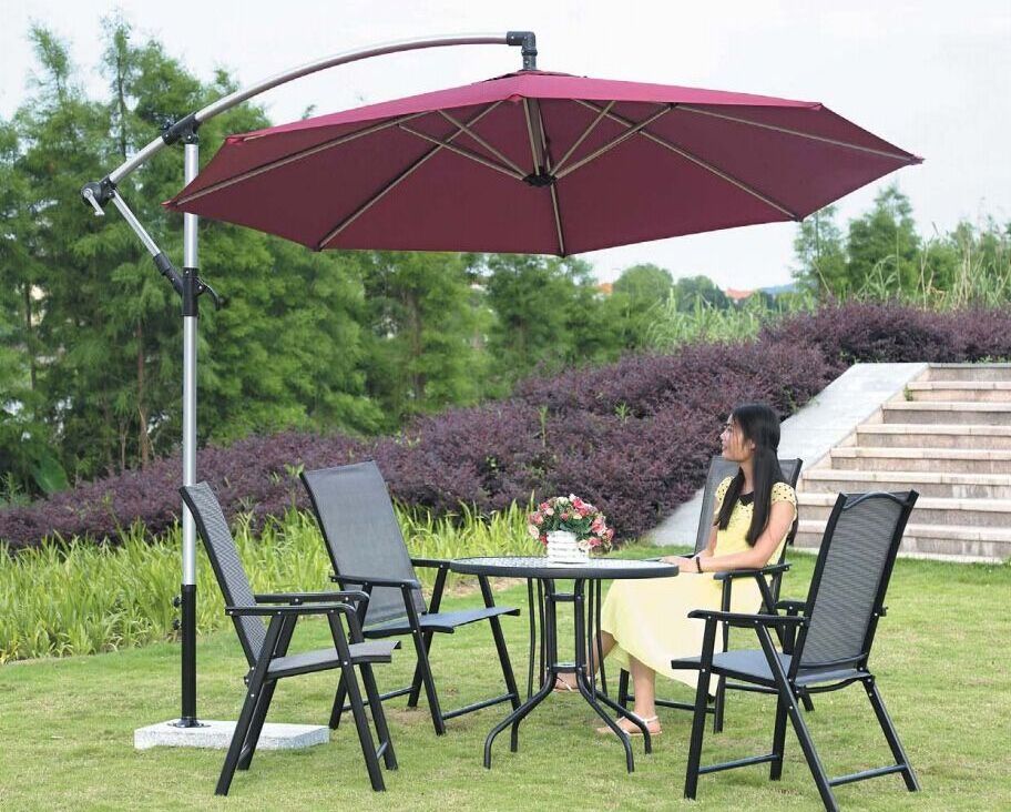 10 FT Iron Outdoor Yard Patio 3M  Cantilever patio umbrellas & bases Banana Parasol Garden Umbrellas  large umbrella outdoor