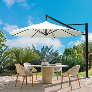 Outside 4-Layer Protection 4M Round Outdoor Large Sun Beach Cantilever Umbrella For Restaurant Table