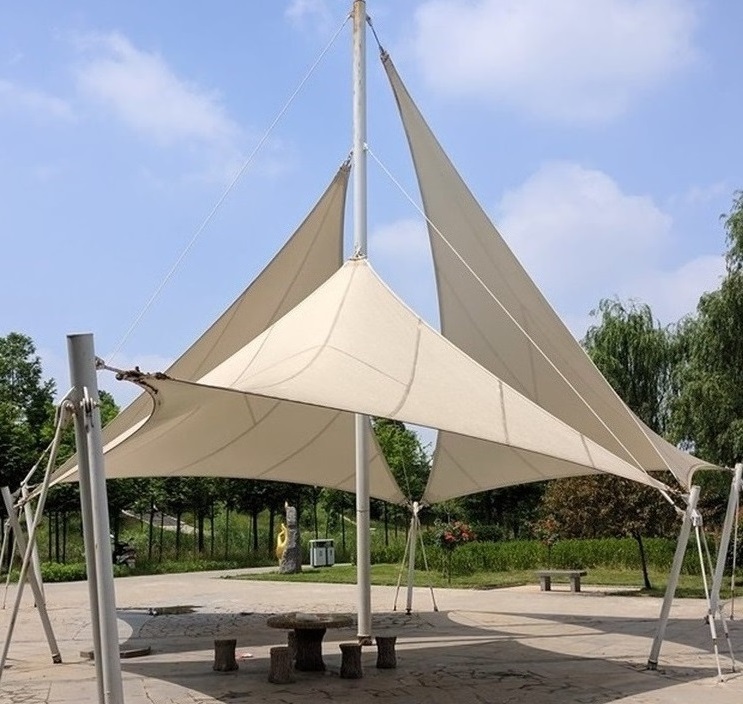 Architectural Umbrella PVDF PTFE ETFE Fabric Tensile Membrane Structure Canopy