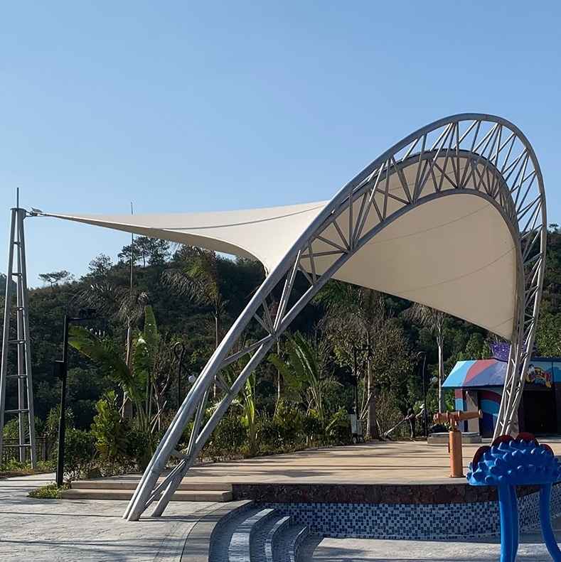 Architectural Umbrella PVDF PTFE ETFE Fabric Tensile Membrane Structure Canopy