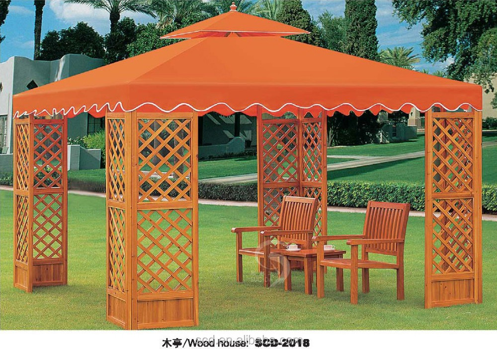 Cheap Pop Up  Wood Gazebo Leisure Square Garden Gazebo For Sale