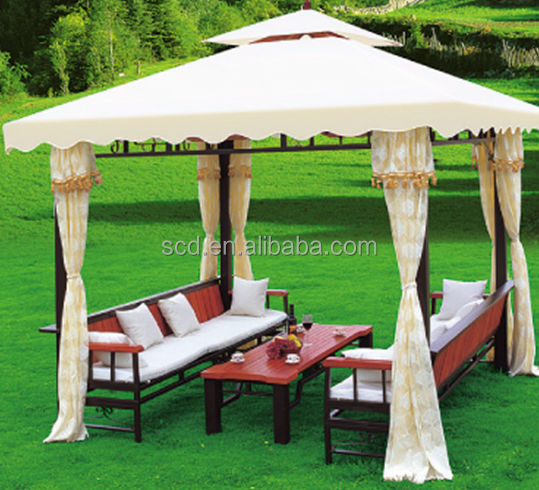 3*3m Durable Outdoor Furniture Garden Gazebo wirh Curtains