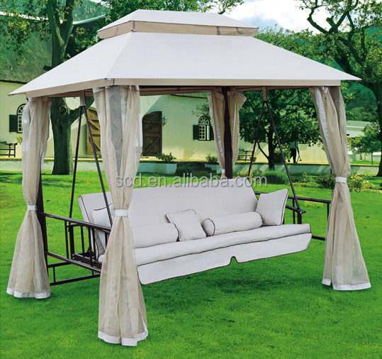 Outdoor Canopy Hanging Swing Chair Swing Bed With Sofa Seat