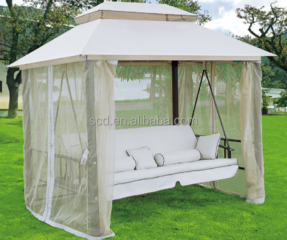 Outdoor Canopy Hanging Swing Chair Swing Bed With Sofa Seat