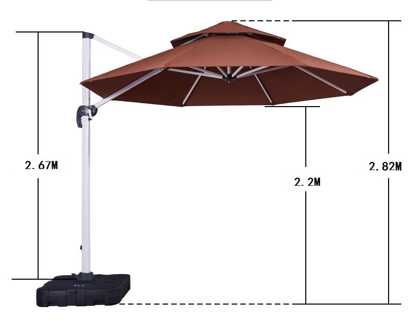 2.5*2.5m/3*3m/Dia 3m Parasol Outdoor Big Garden Sun Aluminum hotel pool Windproof patio Roman Cantilever Umbrella