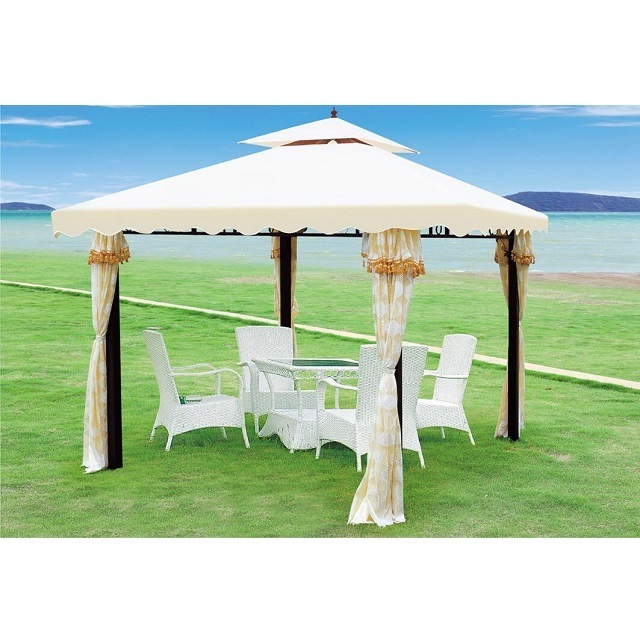 Hot sale Garden Pavilion Metal Canopy Gazebo Outdoor Waterproof With  Mosquito Net And Curtain