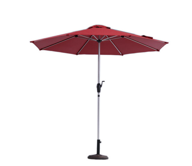 Leisure Patio Brushed Aluminum Umbrella Hand Crank Umbrellas garden retractable parasol parasol de jardin parasol base parts