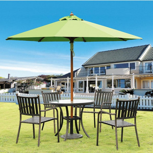 3 m Patio Garden  Sun Umbrella Outdoor Wooden Parasol Single Tier commercial heavy outdoor table umbrella patio garden parasols