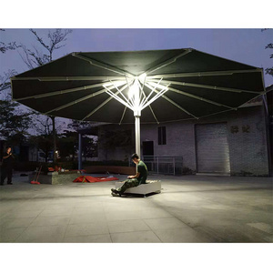 10 Feet 3m Garden  Beach Round  Patio Commercial umbrella with Base and LED