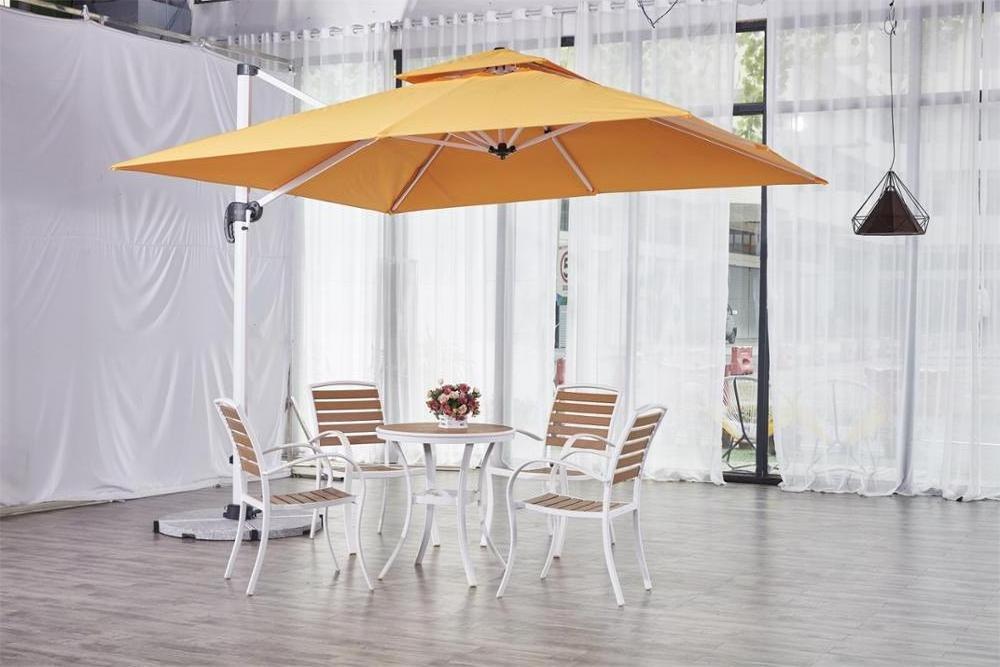 2.5 x 2.5m 3x3m Patio Offset Parasol Umbrella Cantilever Hanging Sun Shade Canopy Shelter 360 Rotation with Cross Base