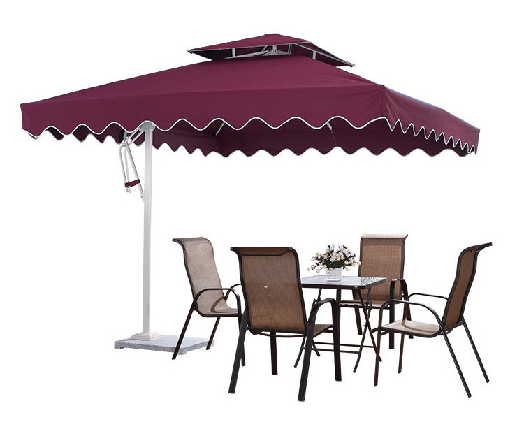 Side post sunshade square umbrella,cheap aluminum outdoor patio parasol