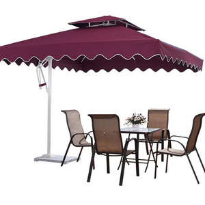 Side post sunshade square umbrella,cheap aluminum outdoor patio parasol