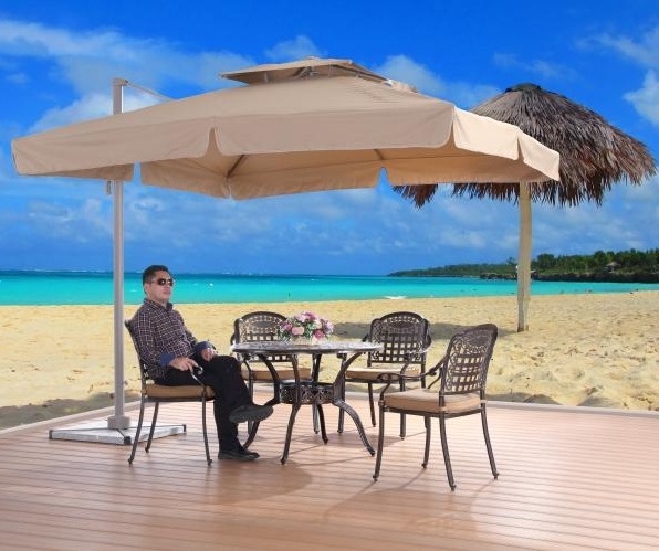 3x3 Multiposition Restaurant And Cafe Side Post Outdoor Roman Umbrella large metal parasol stand