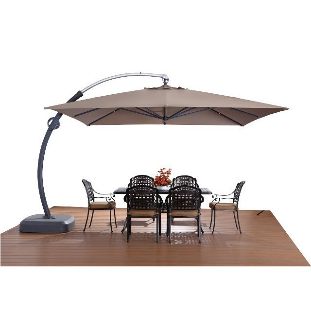 Large Aluminum Hotel Restaurant Cafe Used 360 Degree Turn Big Umbrella Garden Patio Wholesale