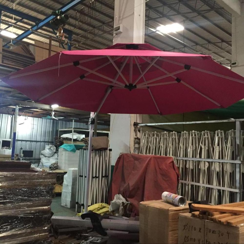 Big Size Factory Price Waterproof Polyester White Aluminum Frame Cantilever Patio Roman Umbrellas