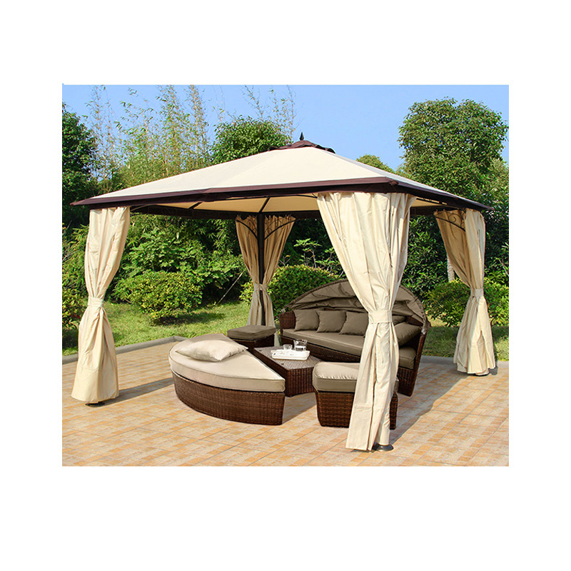 Hot Sale Pavilion Metal Frame Fixed Gazebos Outdoor Garden Gazebo With Galvanized Roof