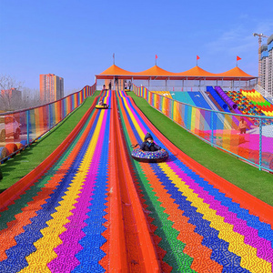 outdoor commercial artificial ski grass rainbow slide dry slide slope for kids adults celebrity interactive photographing pros