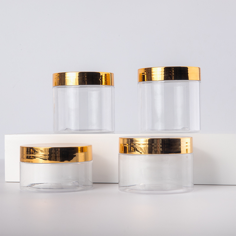 Best Selling Clear Plastic Jars 100ml 200ml 250ml 300ml 500ml 4oz 8oz Empty Body Butter Containers for Cosmetic Packaging