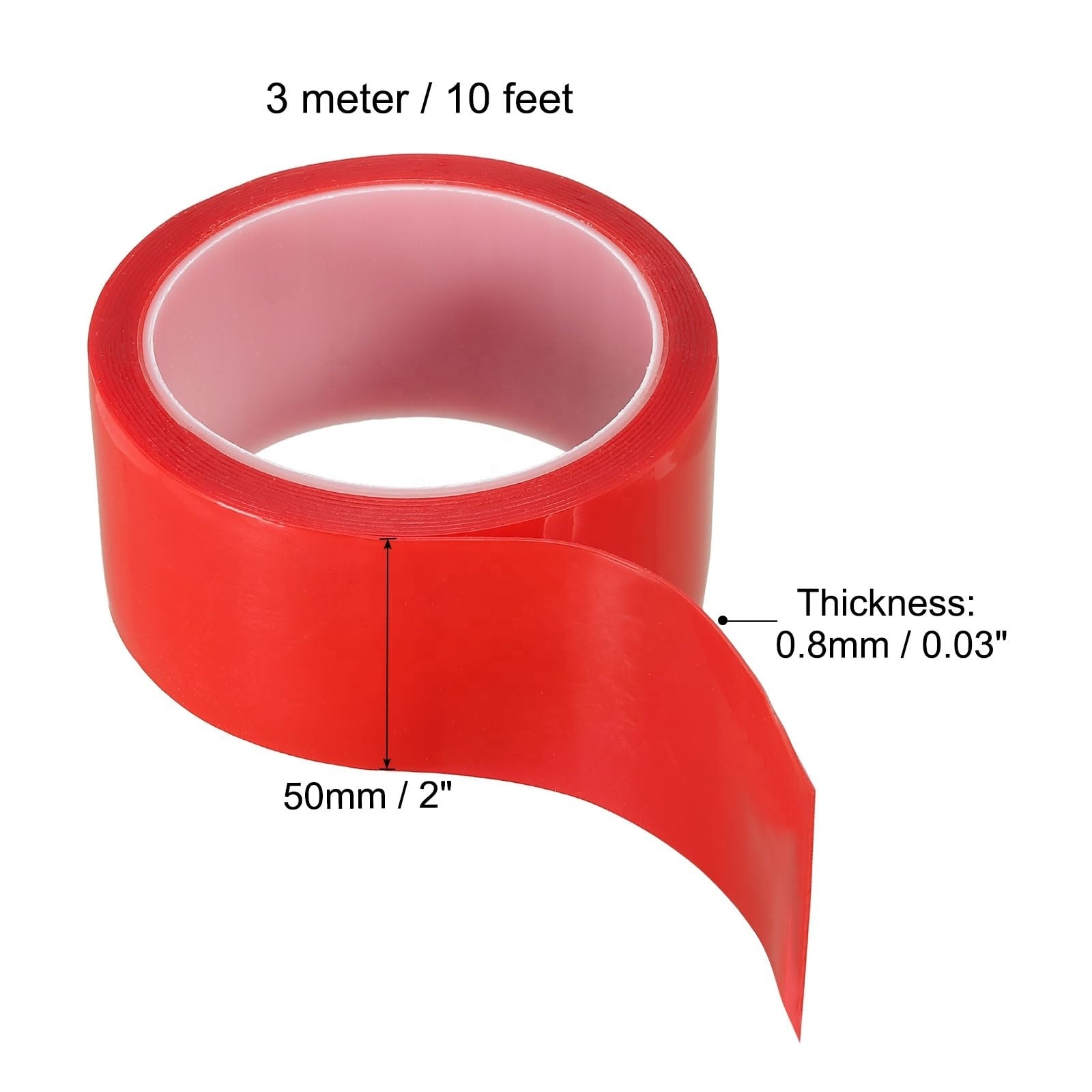 Reusable Removable Tape Double-Side Mounting Red Nano Release Film Clear Strong Heat Resistance Acrylic Foam Tape