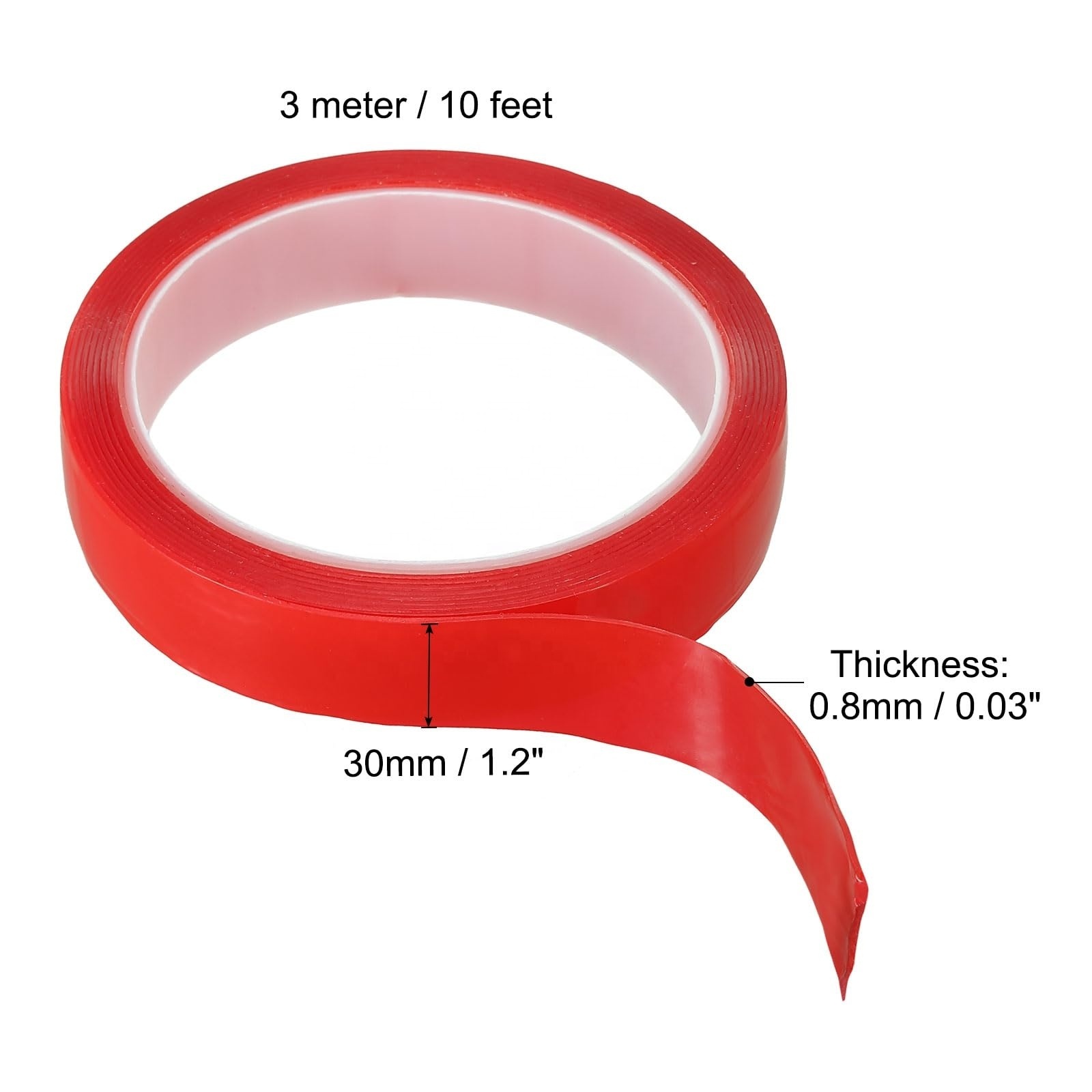 Reusable Removable Tape Double-Side Mounting Red Nano Release Film Clear Strong Heat Resistance Acrylic Foam Tape