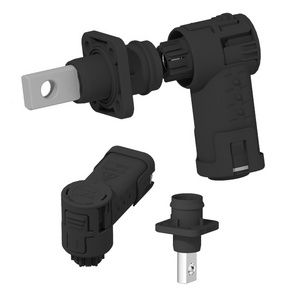 Amphenol Black Color Right Angle 1 Pin 200A Ip67 Dc Cable Plug And Busbar Power Socket Energy storage connector