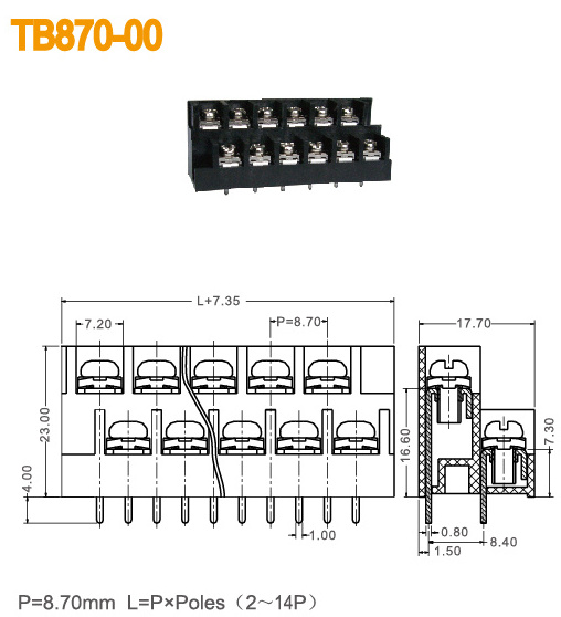 heavy duty panel mount relay barrier terminal block connectors