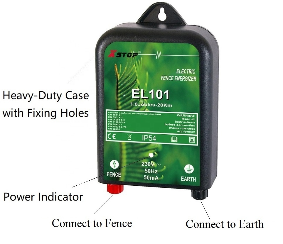 Fence Energizer Alternating Current Power Electric Fence Controller for Farm Cattle EL101