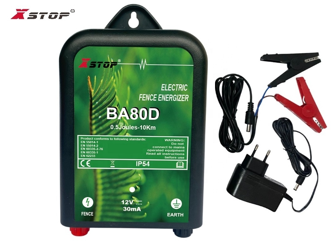 Electric fence energizer for live stock farm 10 km 0.5 joules out put power BA80D