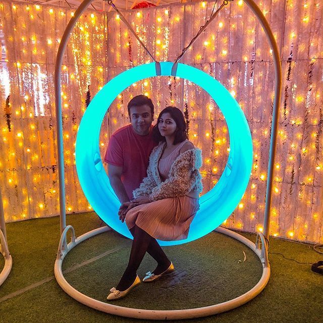 Waterproof Light-Up Hanging Swing Seat Lighting Show Large Plastic Circular Ring Led Swing Chair With 16 Colors Change LED Light