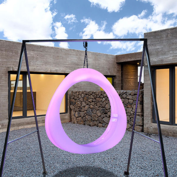 16 Colors Rgb Children Led Illuminates Plastic Swing And Slide Outdoor Garden Playground Baby Hanging Swing Chairs With Led