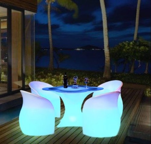 16 Rgb Changing Color Lighting Single Sofa And Flower Shaped Coffee Bar Table Romantic Luminous Led Garden Lounge Club Furniture