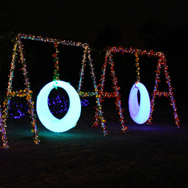 16 colors RGB plastic glowing led hammocks for Kids Indoor light up swing