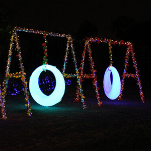 16 colors RGB plastic glowing led hammocks for Kids Indoor light up swing