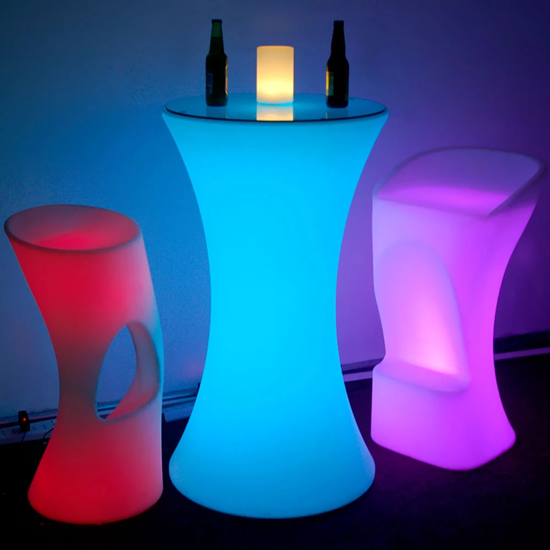 LED Plastic square nightclub bar 16colors changing illuminated waterproof LED light up bar table