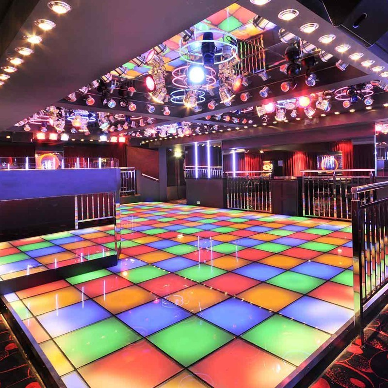 Rechargeable Light-Up Floor Panels Pressure Sensitive Colorful Interactive Illuminated Disco Square LED RGB Dance Floor Tiles