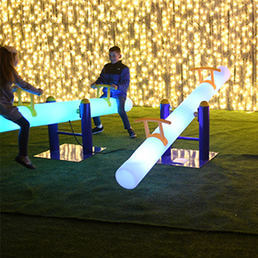 Luminous Plastic Led Teeter Totter Newest Led Game Furniture Glowing Playground Equipment Single Rgb Led Seesaws For Kids Adult