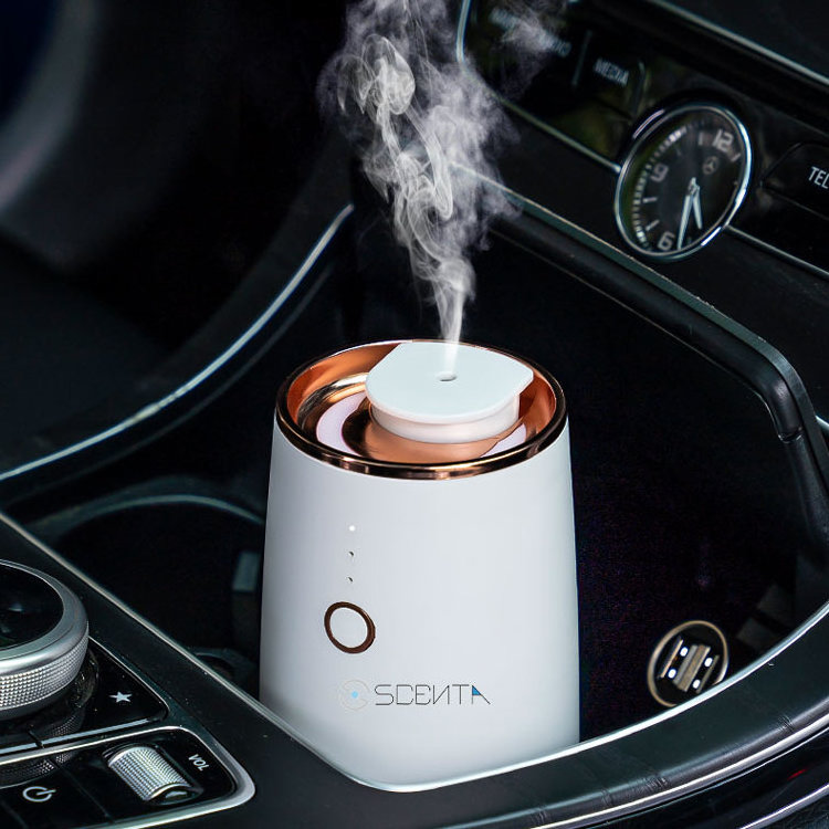 SCENTA Plastic Rohs Car Air Freshener Usb Portable Mini Electric Pure Essential Oil Rechargeable Car Air Purifier